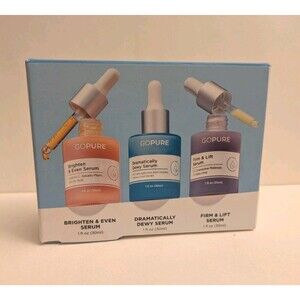 GO PURE Power Trio Facial Serums Set Vitamin C Serum Hyaluronic Acid Retinol